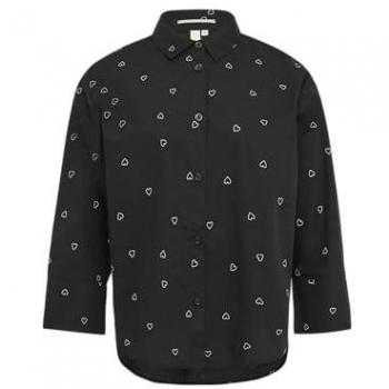 Langärmlige Bluse aus Baumwolle – QS All‑over‑Print