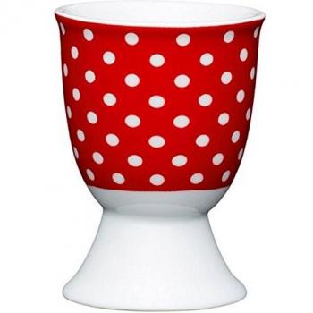 Kitchen Craft Egg Cup, Red Polka Dot Design – Porcelain, 9 × 12 × 16 cm
