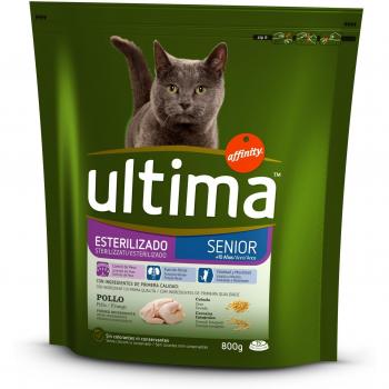 Ultima alimento seco para gatos esterilizados mayores con pollo