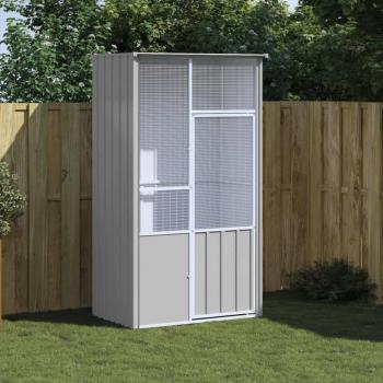 VidaXL Galvanised Steel Bird Cage Grey 115x78x200 cm