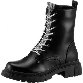 Aniston Glitter-Lace Stiefel 38, Silberschimmer