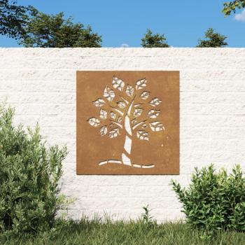 Décoration Murale Jardin Arbre Corten – VidaXL 55×55 cm