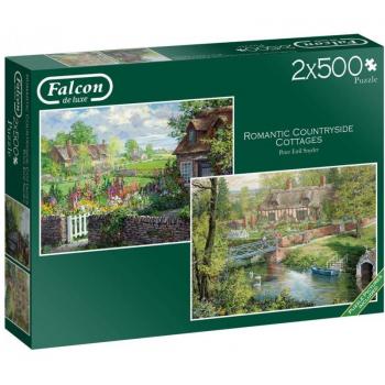 Puzzle Faucon Belle Maison 2 × 500 pièces