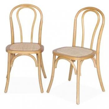 Set di Sedie Marroni con Schienale Curvo Sweeek
