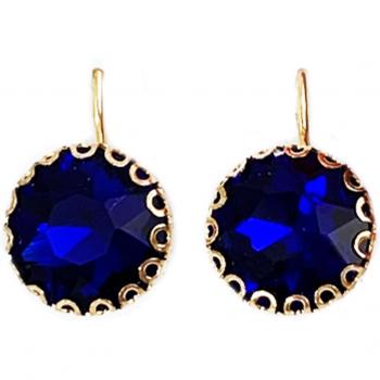 Elegant Sissi Blue Gold Earrings