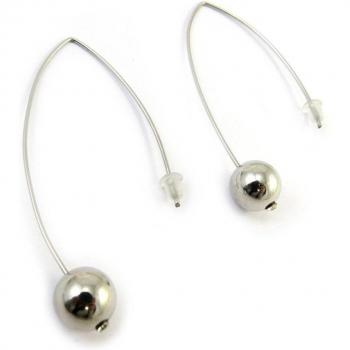 Silver Bead Earrings by Les Trésors De Lily