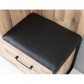 Sitzkissen FORTE Hud, schwarz, B:52,2cm H:5cm L:41,5cm, Kunstleder