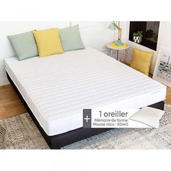 Pack Bien-Être Mousse Haute Densité 90x190 + Oreiller 60x60