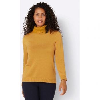 Rollkragenpullover in Ocker