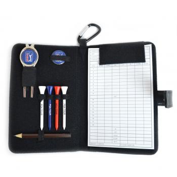PGA Tour Authentic Leather Golf Organizer with Scorecard and Accessory Holder