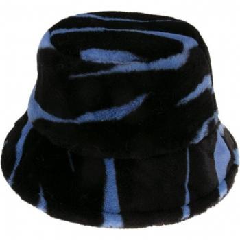 Rainbow Letter Pattern Lamb Wool Bucket Hat for Women