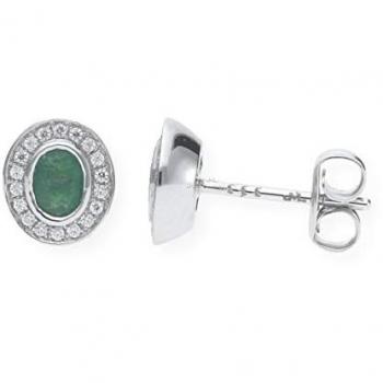 JuwelmaLux Paar Ohrstecker 8 Karat Weißgold mit Smaragd, kein Set, 2‑teilig (JL10-06-1057)