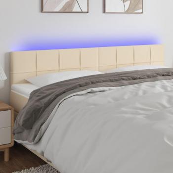 Modernes LED Kopfteil in Creme 200x5x78/88 cm