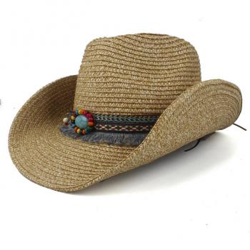 Frauen Quasten Cowboyhut, Hohl Sommer Sonnenhut Größe 56-58 CM
