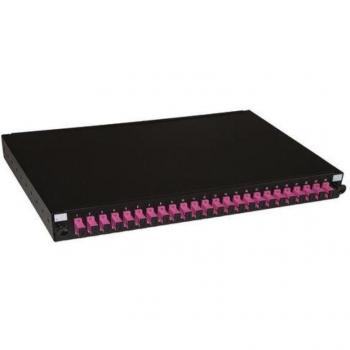 Pannello Fibra Ottica 19'' con 24 SC Simplex OM4, Profondità 250mm, Pigtail Nero