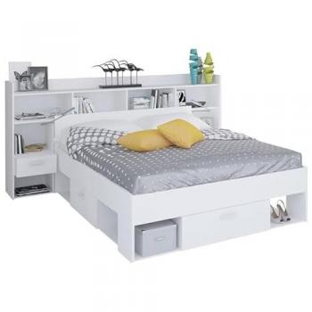 Pack Muebles Dormitorio Habitación Completo Chicago Color Blanco Mate Moderno (Cama + Cabecero)