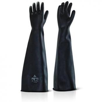 Industrial Latex Heavy Weight Gauntlet Gloves 24 Black