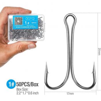 DONQL 50pcs Fishing Hooks Sizes 8#-3/0#