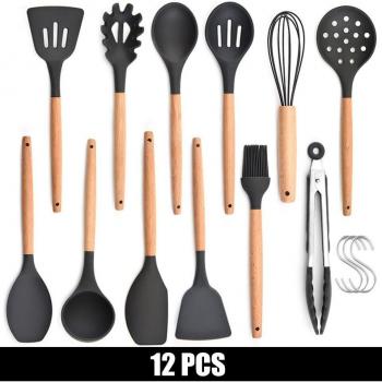 Black Silicone Cooking Utensils Set
