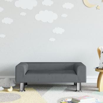 VidaXL Kindersofa, Kinder Schlafsofa Dunkelgrau 70x45x26,5 cm Samt