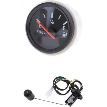 2 Inch 52mm Marine Fuel Level Gauge 33-240ohm with Black Bezel + Fuel Sender