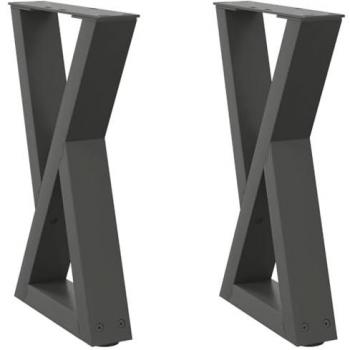Pernas de Mesa de Centro vidaXL 2 pcs 38x(42-43,3) cm Cor Antracite