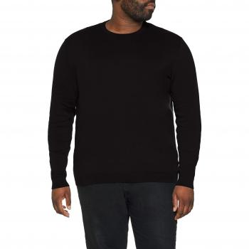 JACK & JONES Jjebasic Knit Crew Neck PS Noos, Pull Homme, Noir