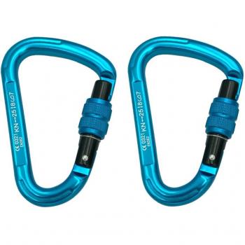 Mousqueton 25 KN ultraléger – verrouillage screw‑lock en aluminium