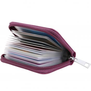 Genuine Leather Business Card Holder Wallet for Men & Women