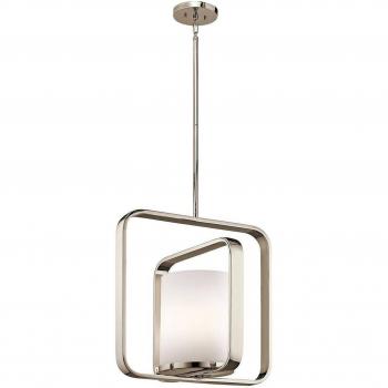 Large Ceiling Pendant Light City Loft E27 Polished Nickel