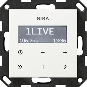 Gira 228403 Unterputz-Radio RDS ohne Lautsprecher ST55, reinweiß-glänzend