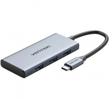 Vention TOOHB USB-C Dockingstation mit 1x HDMI, 3x USB 3.0 und SD/MicroSD Kartenleser Grau