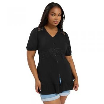 Romantic Lace Frill Smock for Women
