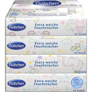 Bübchen Baby Sensitive Wet Wipes 4 x 52 pcs