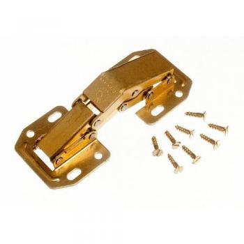 EASY ON SPRUNG CABINET HINGE EB BRASS PLATED STEEL WITH SCREWS (6 pairs)