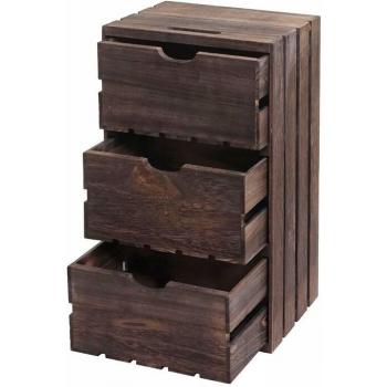 Rustikale Holzkiste mit Schubladen