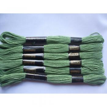 Collection of 6 Trebla Embroidery Yarns – 8 meters per skein – Lily Pad Tint – Col. 717