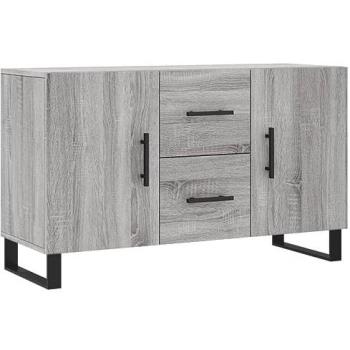Aparador de Madera de Ingeniería Gris Sonoma 100x36x60 cm con Puertas y Cajón