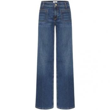 Damen‑Jeans Cambio TESS Wide Fit – Blau, Größe 44 – Knopf & Reißverschluss