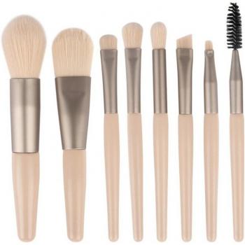 8Pcs Pink Cosmetic Makeup Brushes with Soft Hair