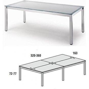 Rocada Executive Mehrfacharbeitstisch verchromt 360x163x73cm
