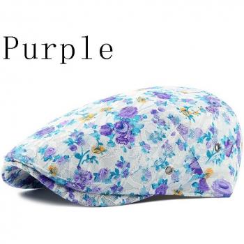 Adjustable Floral Cotton Sun Cap for Women
