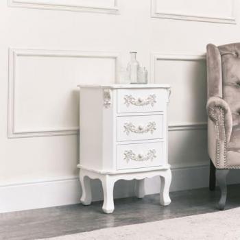 Melody Maison Classic White 3-Drawer Side Table