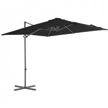 Parasol de terrasse avec mât en acier noir 250x250 cm