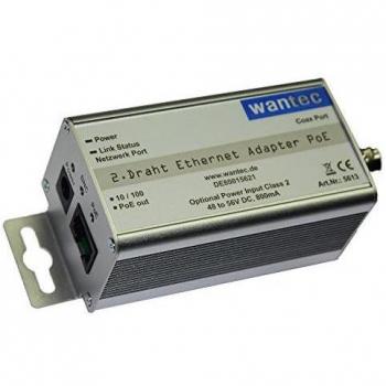 2-Wire Ethernet to PoE Converter for BNC Cameras by Wantec (Model 5613 2wIP)