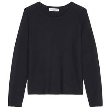 Rundhalspullover MARC O'POLO DENIM Gr. M, blau (blau depths)