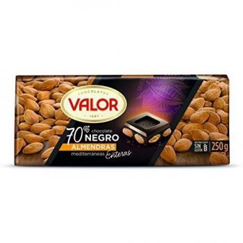 Chocolate Negro Valor 70% con Almendras 250g