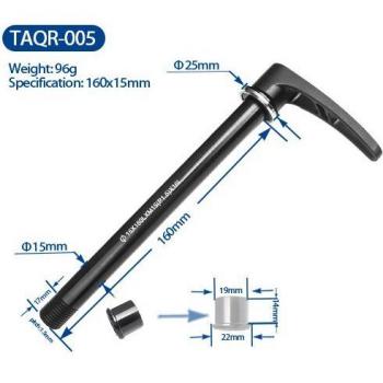 Mountain Bike Thru-Axle Skewers 142 x 12mm, Quick Release, Aluminum