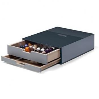 Durable Coffee Point 2 Drawer Organizer Storage Box for Pod Teabags Grey