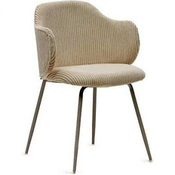 Velour Beige Yunia Chaise à Gros Bord – Kave Home